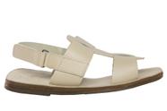 Sandália Flat Feminina Couro Off White - Cód 1232535