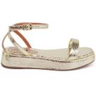 Sandália Flat Feminino Cristal Ouro Light Ella's
