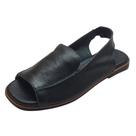 Sandália Flat Florença Couro Preto