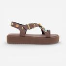Sandália Flat Moleca Boho Marrom
