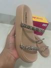 Sandalia Flat Papete Tiras Strass Moleca 5469.118