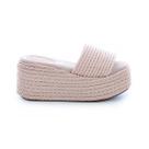 Sandália Flat Plataforma Cordas Jully Bege Sandália Flat Plataforma Cordas Jully Bege