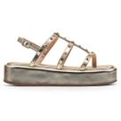 Sandália Flat Rasteira Papete Feminino Tiras Spike Fivela