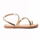 Sandália Flat Sapato da Corte Calce Fácil Tiras Metais Sandália Flat Sapato da Corte Calce Fácil Tiras Metais