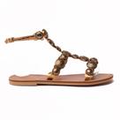 Sandália Flat Sapato da Corte Detalhe Moedas