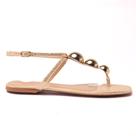 Sandália Flat Sapato da Corte Três Esferas