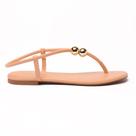 Sandália Flat Sua Cia Tira Slim Detalhe Metalizado