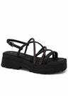 Sandália Flatform Anabela Strass Brilho Ramarim 2438203 Preto Sandália Flatform Anabela Strass Brilho Ramarim 2438203 Preto
