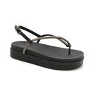 Sandália Flatform Anabela Strass Brilho Ramarim 2442104 Preto Sandália Flatform Anabela Strass Brilho Ramarim 2442104 Preto
