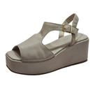 Sandália FlatForm Couro de Carneiro Off White