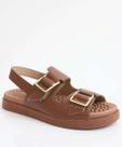 Sandália Flatform Feminina Fivela Modare Marrom-19047