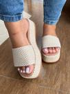 Sandalia Flatform Feminina Palha Tendecia Juta Confortavel Elegante
