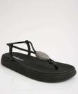 Sandália Flatform Feminina Strass Moleca-13094
