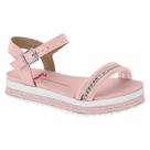 Sandália Flatform Molekinha Rosa/Creme Furtacor Ref.: 2305.1656