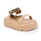 Sandália Flatform Petite Jolie Nude tiras autocolantes