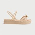 Sandália Flatform Pink Cats Infantil Com Borboleta Metal Bege