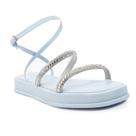 Sandália Flatform Sua Cia Azul Cristais