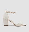 Sandália Gisele Com Pérolas Noiva CBK Velvet Off White