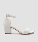 Sandália Gisele Salto Bloco 5cm Velvet Off White CBK