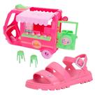Sandalia Grendene Barbie Acompanha Carrinho