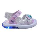 Sandália Grendene Infantil Meninas Stitch Disney Led Lilás Vidro Glitter