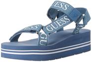 Sandália GUESS Avin3 Azul Branco Jeans Anabela 5 EUA