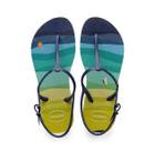 Sandália Havaianas Kids Freedom Print Azul Marinho