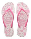 Sandália Havaianas Slim Daisy Caitti - Branco/Rosa