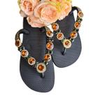 Sandália Havaianas Top Feminino Customizada Pedra Cor Whisky Linda