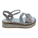 Sandália Infantil Feminina Alana Flatform Coração Metalizado Prata