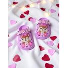 Sandália Infantil Feminina Calce Fácil Confortável Antiderrapante Raposa Com Correia Floral Casual L