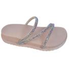 Sandália Infantil Feminina Papete Menina Flatform Juvenil Flat Slide Tira Strass Rasteirinha Confort Brilho Pedrinhas Virginia Casual