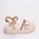 Sandália Infantil Kidy Mini Flat Form Com Strass Dourado