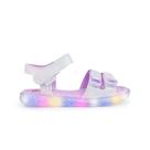 Sandália Infantil Lilás Holográfica com Luz de Led Pampili Lulli
