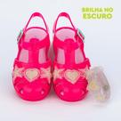 Sandália Infantil Mar e Cor Brilha no Escuro Pink e Pulseira