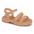 Sandália Infantil Menina Molekinha com Apliques Dourados