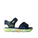 Sandália Infantil Menino Kidy Light Marinho Verde Neon com LED 22 ao 27 - Sandália Infantil Menino Kidy Light Marinho Verde Neon com LED 22 ao 27 -