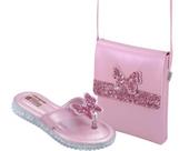 Sandalia infantil pampili borboleta com bolsa