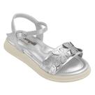 Sandalia Infantil Pampili Sand Flower Detalhes Borboletas Prata