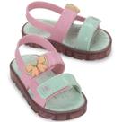 Sandália Infantil Zaxynina Fofinha - Rosa e Verde