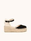 Sandália Jara Anabela 6 cm Camurça Preto
