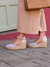 Sandália Jara Anabela 8 cm Camurça Lilás