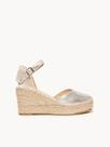 Sandália Jara Anabela 8 cm Camurça Prateado