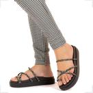 Sandalia Laura Feminina Papete Com Brilho Strass Plataforma Sandalia Laura Feminina Papete Com Brilho Strass Plataforma
