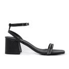 Sandália LeRUCHEL Bico Quadrado Salto Grosso Strass Preto Sandália LeRUCHEL Bico Quadrado Salto Grosso Strass Preto