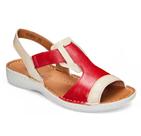 Sandalia levecomfort - branco/tomate - f10355