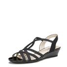 Sandália LifeStride Yaya Feminina Preta Tecido Salto 3 cm Largura 8 W