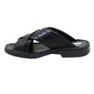 Sandália Masculina Chinelo Conforto Antiestresse Couro Preto