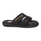 Sandália Masculina Couro Marrom Café Wesber Shoes Confortáve Cor:PretoTamanho:37
