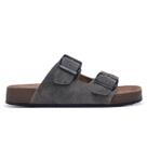 Sandália Masculina NATHOS CARIBE em Couro - Camurça Cinza Sandália Masculina NATHOS CARIBE em Couro - Camurça Cinza